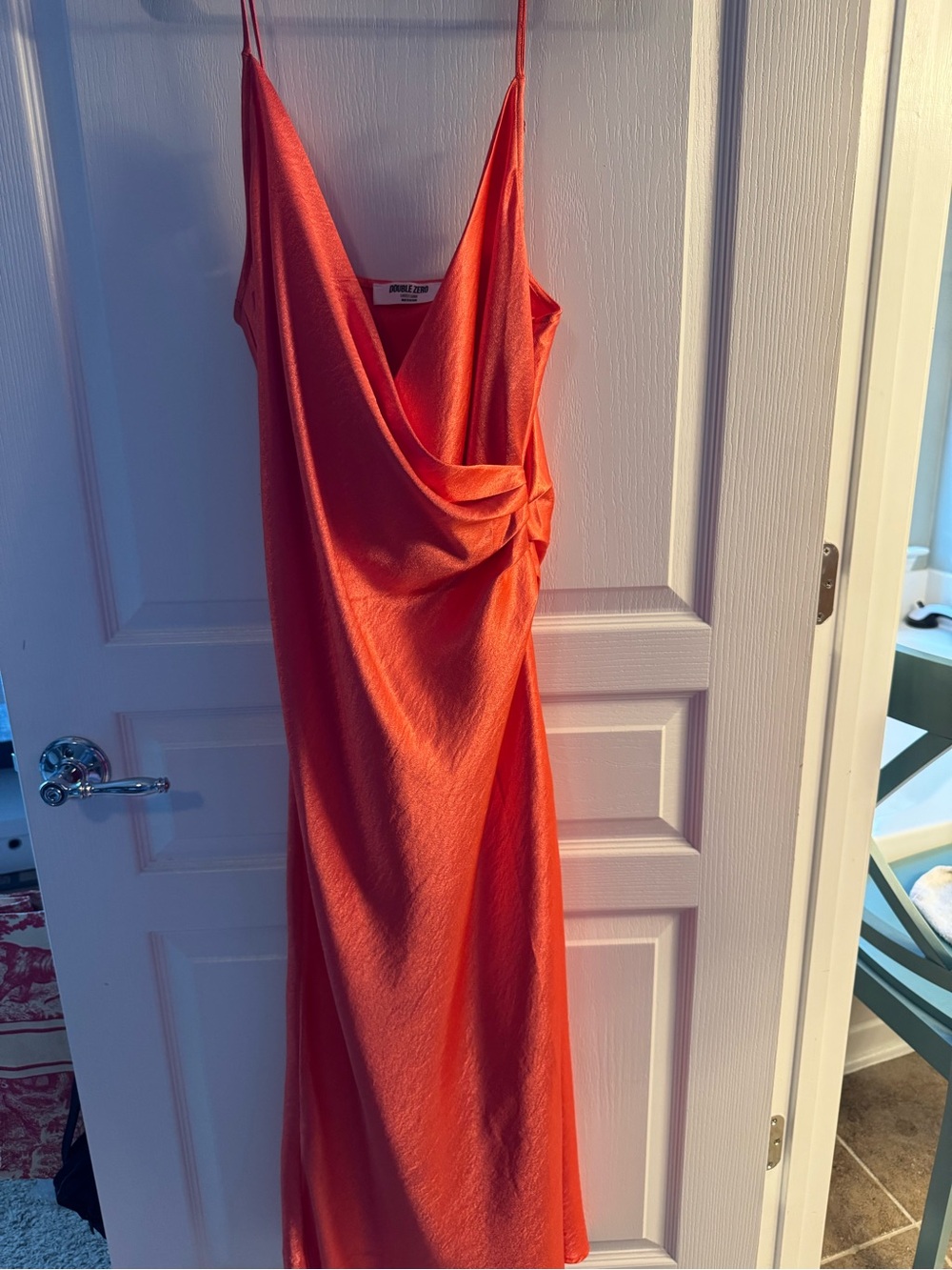 New Orange satin Midi/Maxi Dress